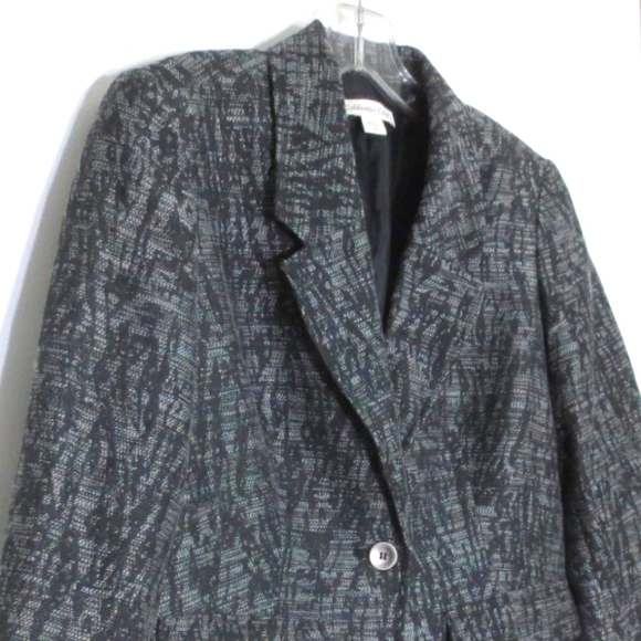 Coldwater Creek Blazer Jacket Black White Classic Career Tailored Style Size P8 - Picture 6 of 11